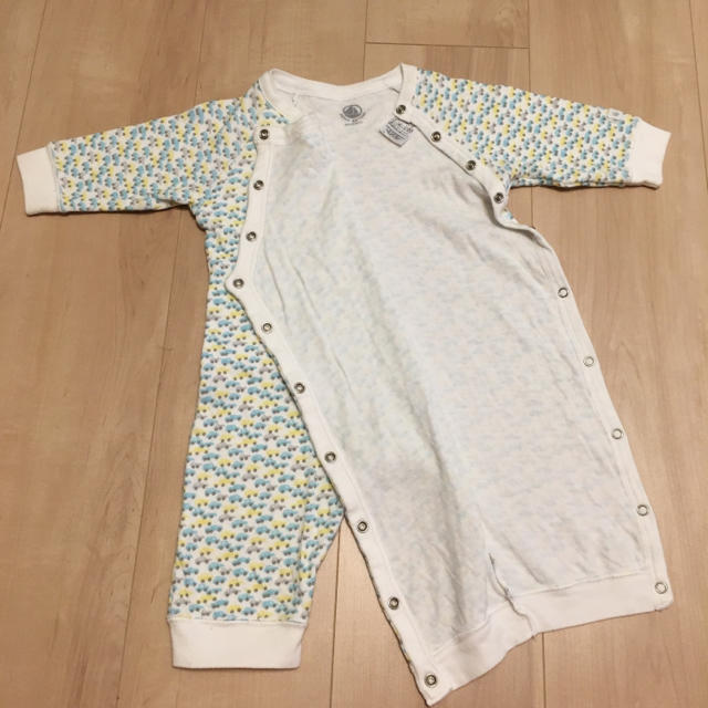 PETIT BATEAU(プチバトー)のプチバトー 長袖カバーオール 3m 60cm キッズ/ベビー/マタニティのベビー服(~85cm)(カバーオール)の商品写真