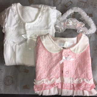 ベベ(BeBe)の女の子春夏新生児用ロンパース2枚(ロンパース)