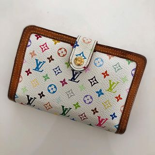 ルイヴィトン(LOUIS VUITTON)のルイヴィトン　財布　中古　がま口　折りたたみ　ホワイト(財布)