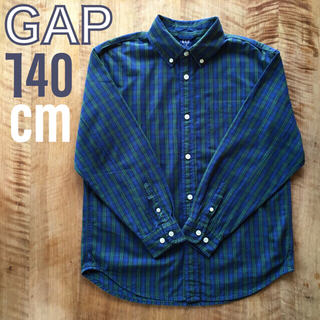 【GAP】ボタンダウンシャツ／ブラックウォッチ／140(Tシャツ/カットソー)