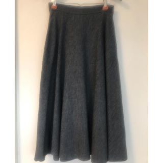 ザラ(ZARA)のZARA  薄手ウール混ヘリンボーンのフレアースカート(ロングスカート)