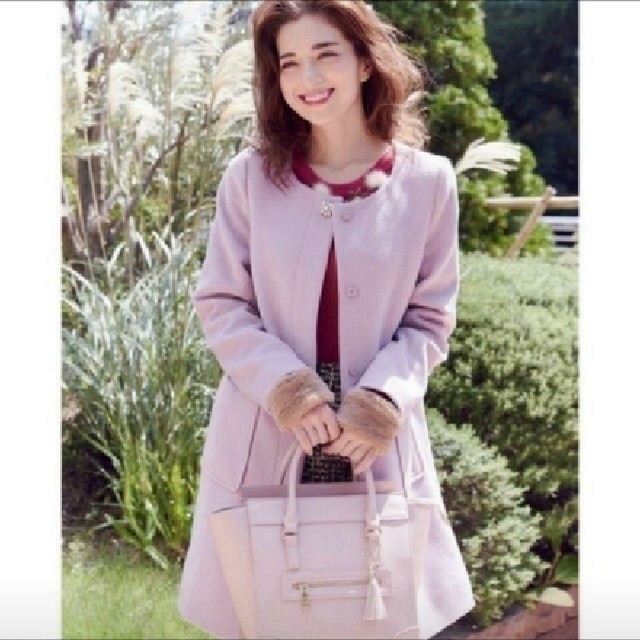 MIIA(ミーア)の新品タグつき　ミーア　コート　ピンク レディースのジャケット/アウター(ロングコート)の商品写真