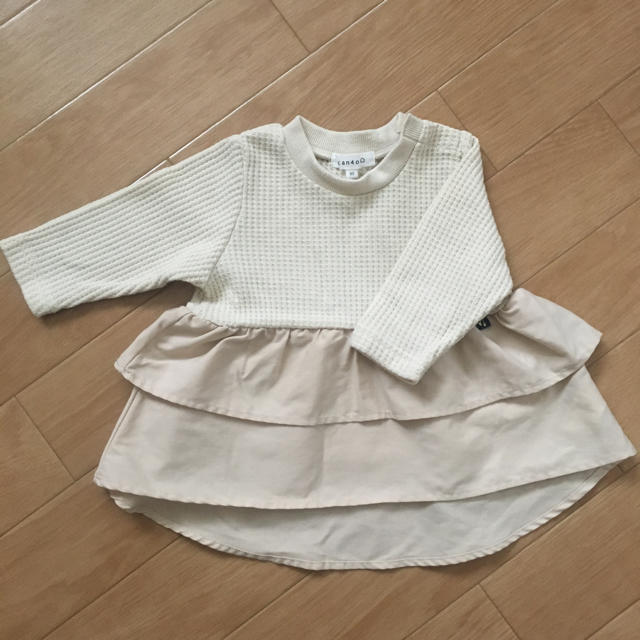 3can4on(サンカンシオン)の3can4on ワッフル チュニック 90cm キッズ/ベビー/マタニティのキッズ服女の子用(90cm~)(Tシャツ/カットソー)の商品写真