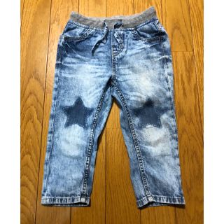 エイチアンドエム(H&M)の美品 H&M キッズ デニムパンツ 星型 ストーンウォッシュ 85センチ 18m(パンツ/スパッツ)