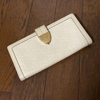 グッチ(Gucci)のお値下げ☆良品☆オフホワイト系　シマレザー　長財布　グッチ(財布)