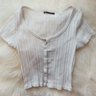 ブランディーメルビル(Brandy Melville)のbrandy melville white crop top💕(Tシャツ(半袖/袖なし))