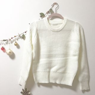 ローリーズファーム(LOWRYS FARM)の新品＊LOWRYS＊ホワイトニット(ニット/セーター)