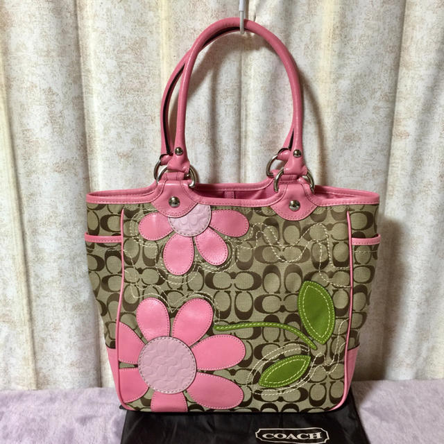 COACH コーチ シグネチャー×フラワー バッグ