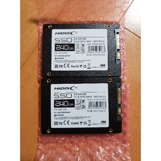 新品未使用 HIDISC SSD 240GB 2枚セット - PCパーツ