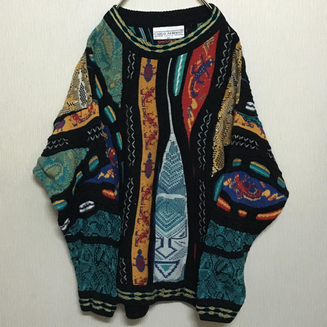 COOGI(クージー)のCARLO ALBERTO 総柄 オーストラリア 3Dニット クージー 美品 メンズのトップス(ニット/セーター)の商品写真