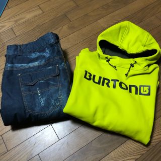 バートン(BURTON)のパーカー、パンツ、グローブ3点セット(ボード)