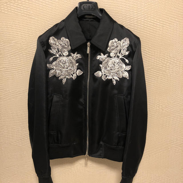 18SS dior homme ディオールオム　薔薇刺繍ブルゾン　ジャケット48