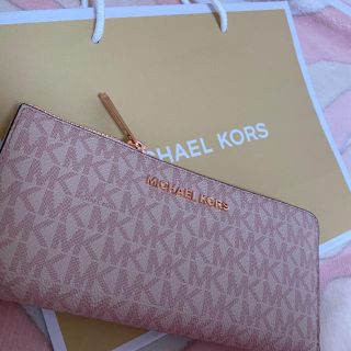 マイケルコース(Michael Kors)のショップ袋付★マイケルコース　ピンクゴールド　スリムタイプ長財布　新品(財布)