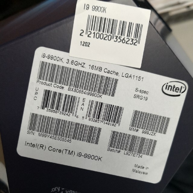 CPU インテル(intel) Core i9-9900K BOX