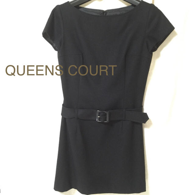 QUEENS COURT(クイーンズコート)の美品 冬素材 半袖 ワンピース レディースのワンピース(ミニワンピース)の商品写真