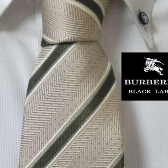 BURBERRY BLACK LABEL(バーバリーブラックレーベル)の大人気★バーバリーブラックレーベル【ホースロゴ入りストライプ】高級ネクタイ メンズのファッション小物(ネクタイ)の商品写真