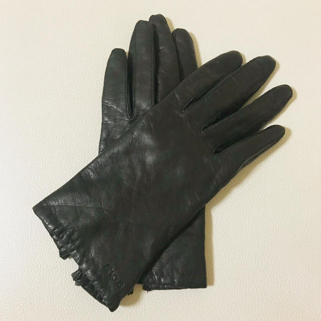 ETVOS(エトヴォス)のet vous エトヴォス　黒　ブラック　革　手袋　グローブ レディースのファッション小物(手袋)の商品写真