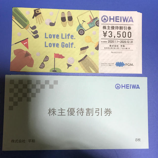 HEIWA（平和）株主優待割引券　28,000円分（=8枚×3500円分）その他