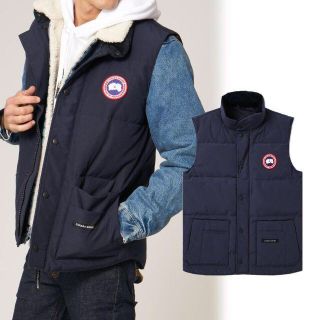 カナダグース(CANADA GOOSE)の美品 カナダグース CANADA GOOSE ダウンベスト ネイビー XS(ダウンベスト)