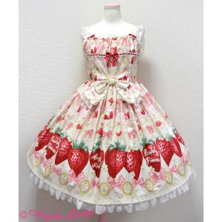 アンジェリックプリティー(Angelic Pretty)のMelty Berry Princessジャンパースカート カチューシャ(ひざ丈スカート)