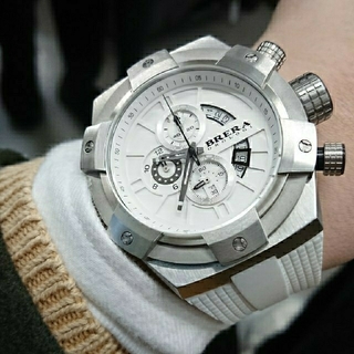 BRERA オロロジ スーパースポルティーボ クロノグラフ 白 ホワイト(腕時計(アナログ))