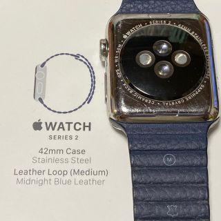 レア　Apple Watch シリーズ2 42mm ステンレス 純正レザーループ