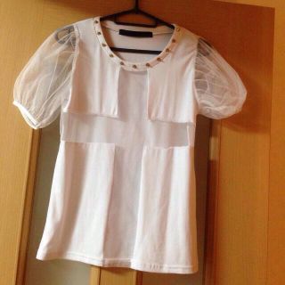 グラッドニュース(GLAD NEWS)のスタッズ付きシースルーTシャツ(Tシャツ(半袖/袖なし))