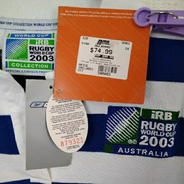 Reebok(リーボック)のラガーシャツ　公式グッズ　スポーツ　2003年　ラグビー スポーツ/アウトドアのスポーツ/アウトドア その他(ラグビー)の商品写真