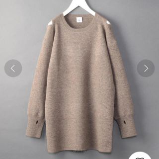 ビューティアンドユースユナイテッドアローズ(BEAUTY&YOUTH UNITED ARROWS)の＜6(ROKU)＞SHOULDER 2HOLE KNIT/ニット　ベージュ(ニット/セーター)