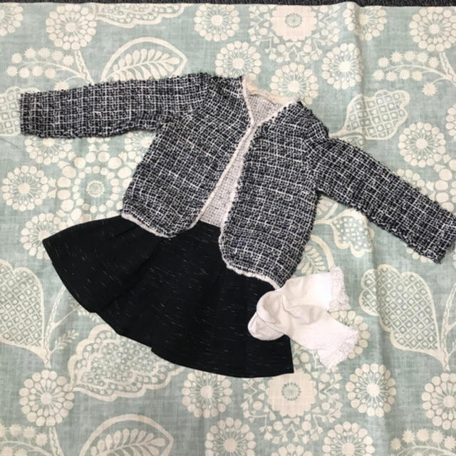 ZARA KIDS(ザラキッズ)のザラ ツイードジャケット 110センチ  スカート2点セット キッズ/ベビー/マタニティのキッズ服男の子用(90cm~)(ジャケット/上着)の商品写真