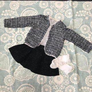 ザラキッズ(ZARA KIDS)のザラ ツイードジャケット 110センチ  スカート2点セット(ジャケット/上着)