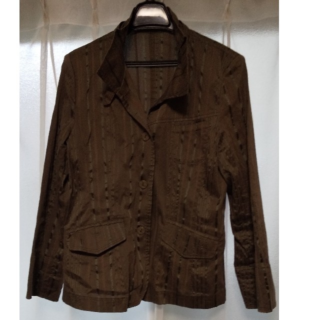 レディース ジャケット 薄手 ブラウン レディースのジャケット/アウター(テーラードジャケット)の商品写真