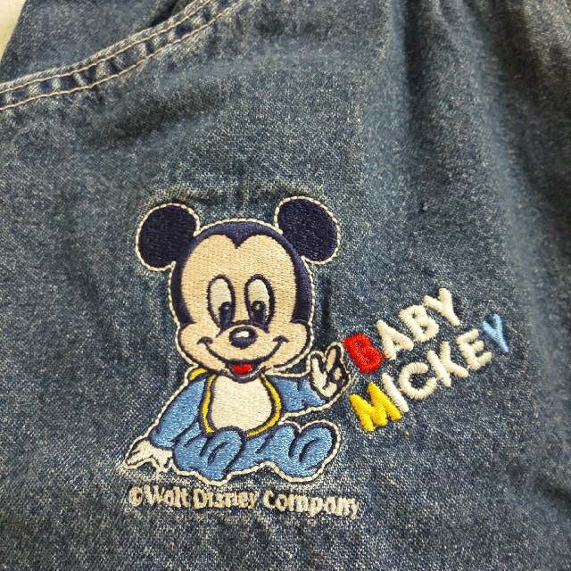 Disney(ディズニー)のベビーミッキー デニムオーバーオール９０サイズ キッズ/ベビー/マタニティのキッズ服男の子用(90cm~)(パンツ/スパッツ)の商品写真