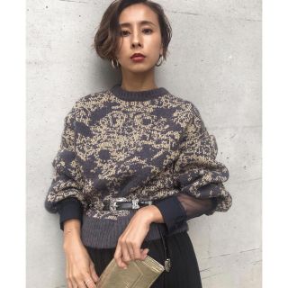 アメリヴィンテージ(Ameri VINTAGE)のAmeri VINTAGE DAMASK JACQUARD KNIT(ニット/セーター)