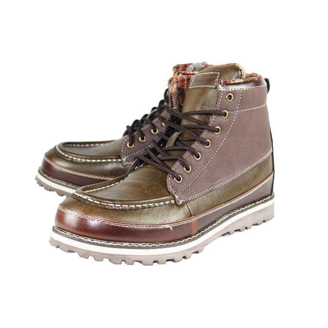Bracciano4cm防水ライニングチェックワーク 茶 25.5cm メンズの靴/シューズ(ブーツ)の商品写真