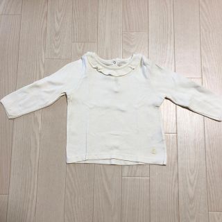 プチバトー(PETIT BATEAU)のフリル襟付き長袖Tシャツ(シャツ/カットソー)