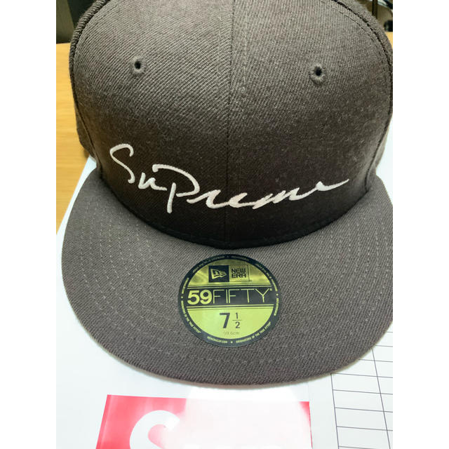 正規品supreme newera 59.6cm 未使用品 ブラウン 7 1/2