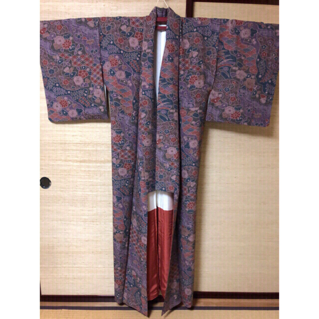 辻が花 正絹小紋 袷 未使用しつけ付き こい 辻が花 正絹小紋 袷 未使用しつけ付き こい