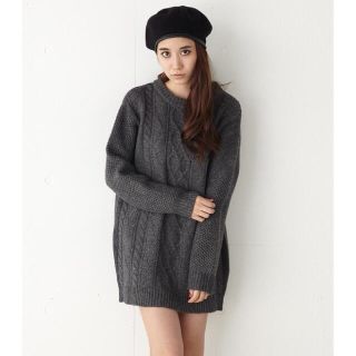 マウジー(moussy)のCABLE KNIT OPK(ニット/セーター)