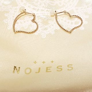 ノジェス(NOJESS)のノジェスNOJESS K10 ★ツイストハート フープピアス★アガット好きな方へ(ピアス)