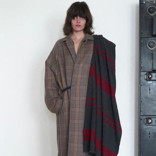 サンシー(SUNSEA)の初回版 SUNSEA 19AW Caramel Check  コート(ステンカラーコート)