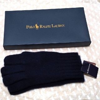 ポロラルフローレン(POLO RALPH LAUREN)の新品 メンズ手袋  ポロラルフローレン 高級カシミヤ100% ネイビー(手袋)