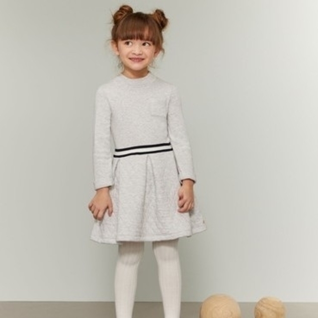 PETIT BATEAU(プチバトー)のpetit bateau プチバトー ハイネックコンビワンピース キッズ/ベビー/マタニティのキッズ服女の子用(90cm~)(ワンピース)の商品写真