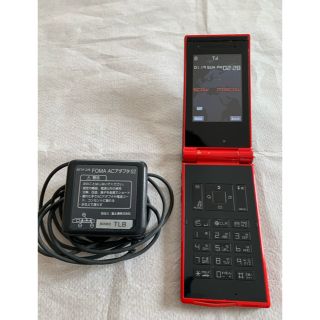 エヌイーシー(NEC)のdocomo FOMA ガラケー N703iμ レッド 赤(携帯電話本体)