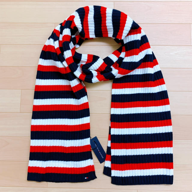 TOMMY HILFIGER(トミーヒルフィガー)の大人気！★Tommy Hilfiget US限定品トリコロール配色ロングマフラー メンズのファッション小物(マフラー)の商品写真