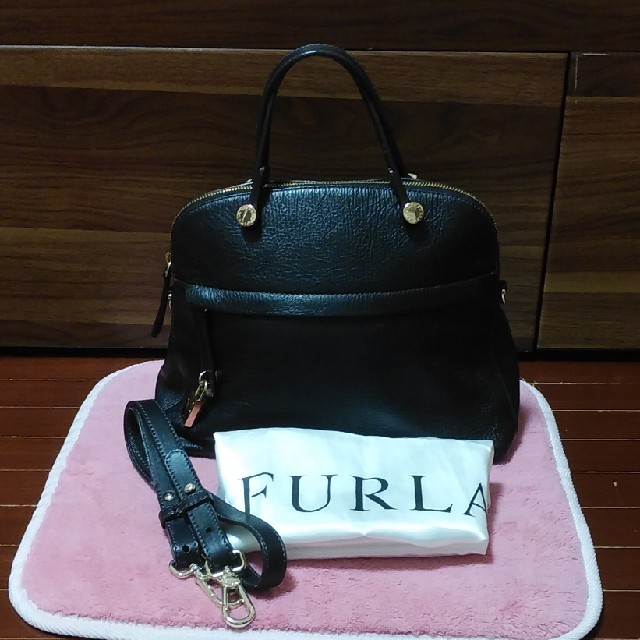 FURLA フルラ　パイパー 2way ショルダーバッグ  ハンドバッグ 紺