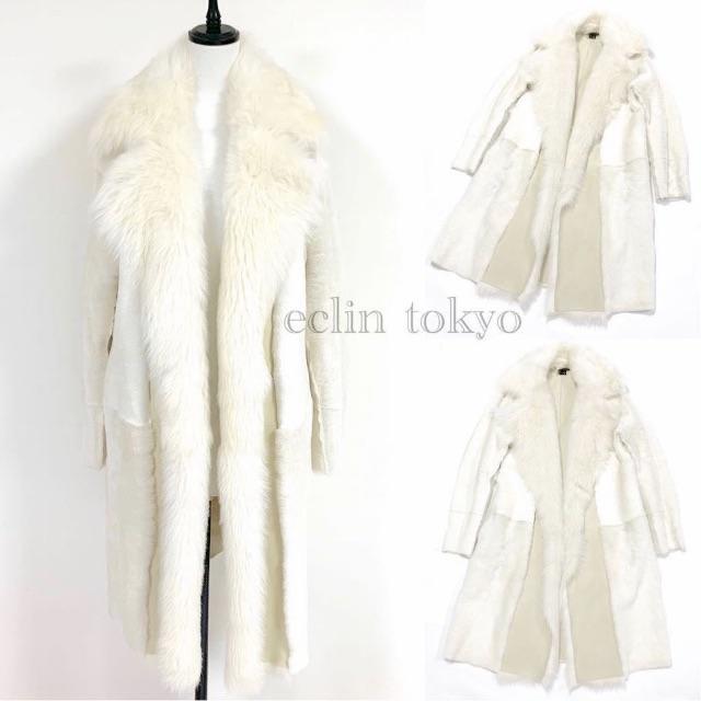 本格派ま! theory - 極美品 Theory セオリー ムートン ファー ロング