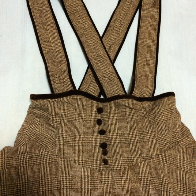 F i.n.t(フィント)のサス付きグレンチェックミモレ丈スカート レディースのスカート(ロングスカート)の商品写真