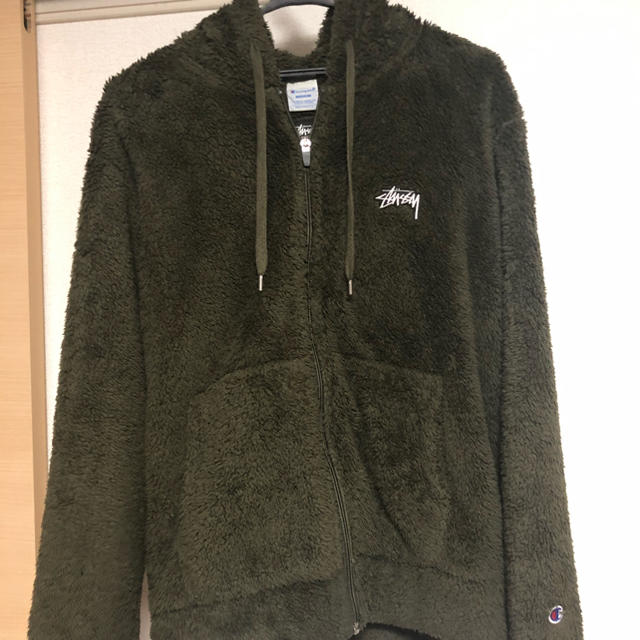 STUSSY(ステューシー)のstussy×champion コラボ　ボアフリース zipup パーカー メンズのトップス(パーカー)の商品写真