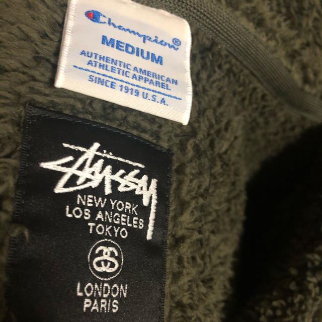 stussy×champion コラボ　ボアフリース zipup パーカー 2